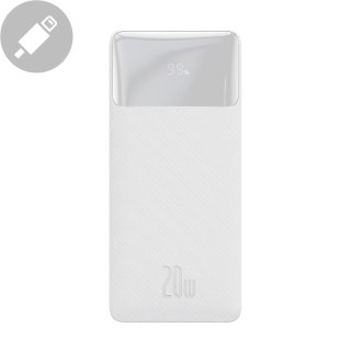 Bipow powerbank z szybkim ładowaniem 30000mAh kabel USB-A microUSB 0.25m biały
