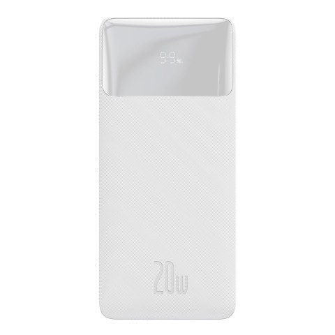Bipow powerbank z szybkim ładowaniem 30000mAh kabel USB-A microUSB 0.25m biały