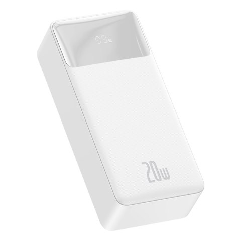 Bipow powerbank z szybkim ładowaniem 30000mAh kabel USB-A microUSB 0.25m biały