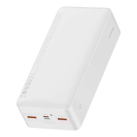 Bipow powerbank z szybkim ładowaniem 30000mAh kabel USB-A microUSB 0.25m biały