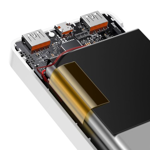 Bipow powerbank z szybkim ładowaniem 30000mAh kabel USB-A microUSB 0.25m biały