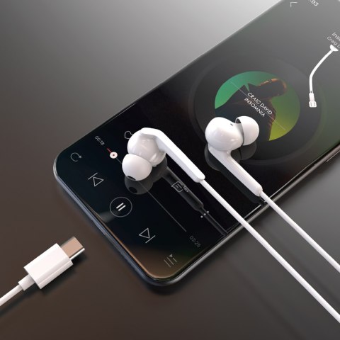 Słuchawki dokanałowe X3C+ przewodowe USB-C 1.2m - białe Słuchawki dokanałowe X3C+ przewodowe USB-C 1.2m - białe