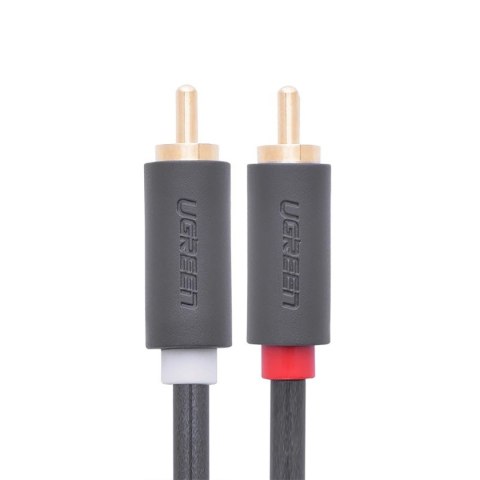 Kabel audio 2RCA (męski) - 2RCA (męski) 1m - szary Kabel audio 2RCA (męski) - 2RCA (męski) 1m - szary