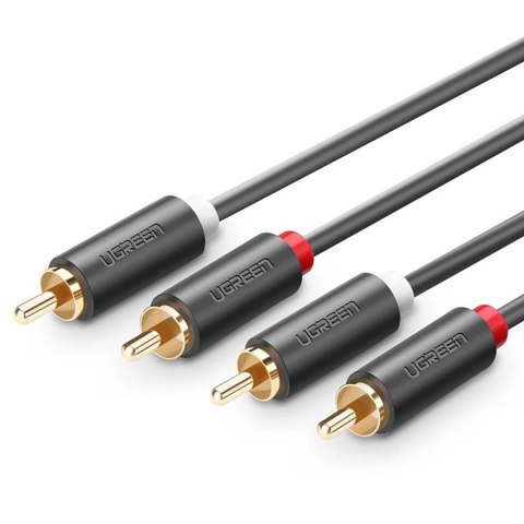 Kabel audio 2RCA (męski) - 2RCA (męski) 1m - szary Kabel audio 2RCA (męski) - 2RCA (męski) 1m - szary