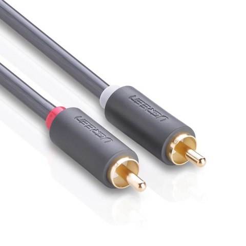 Kabel audio 2RCA (męski) - 2RCA (męski) 1m - szary Kabel audio 2RCA (męski) - 2RCA (męski) 1m - szary