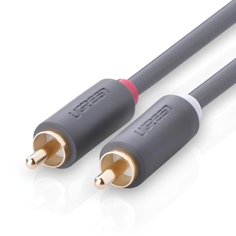 Kabel audio 2RCA (męski) - 2RCA (męski) 1m - szary Kabel audio 2RCA (męski) - 2RCA (męski) 1m - szary