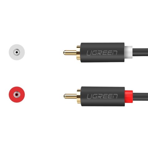 Kabel audio 2RCA (męski) - 2RCA (męski) 1m - szary Kabel audio 2RCA (męski) - 2RCA (męski) 1m - szary