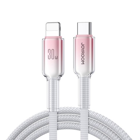 Kabel przewód Crystal-Clear Series 30W USB-C - iPhone Lightning 1.2m - biały Kabel przewód Crystal-Clear Series 30W USB-C - iPhone Lightning 1.2m - biały