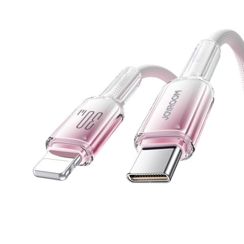 Kabel przewód Crystal-Clear Series 30W USB-C - iPhone Lightning 1.2m - biały Kabel przewód Crystal-Clear Series 30W USB-C - iPhone Lightning 1.2m - biały