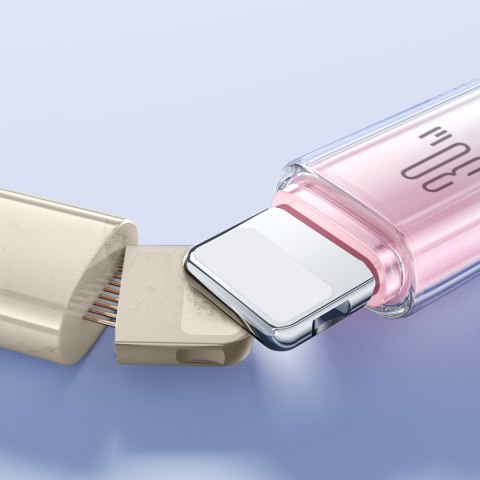 Kabel przewód Crystal-Clear Series 30W USB-C - iPhone Lightning 1.2m - biały Kabel przewód Crystal-Clear Series 30W USB-C - iPhone Lightning 1.2m - biały