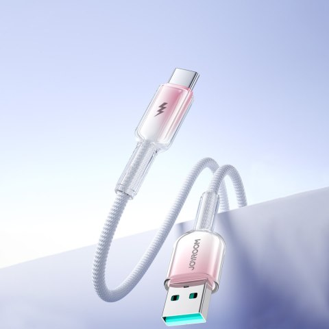 Kabel przewód Crystal-Clear Series 3A USB-A - USB-C 1.2m - biały Kabel przewód Crystal-Clear Series 3A USB-A - USB-C 1.2m - biały