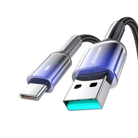 Kabel przewód Crystal-Clear Series 3A USB-A - USB-C 1.2m - czarny Kabel przewód Crystal-Clear Series 3A USB-A - USB-C 1.2m - czarny