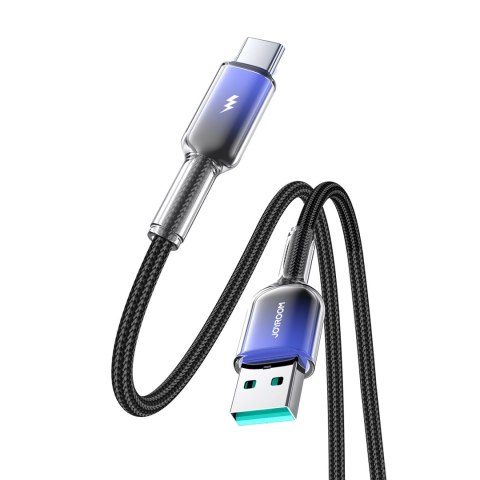 Kabel przewód Crystal-Clear Series 3A USB-A - USB-C 1.2m - czarny Kabel przewód Crystal-Clear Series 3A USB-A - USB-C 1.2m - czarny