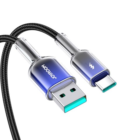 Kabel przewód Crystal-Clear Series 3A USB-A - USB-C 1.2m - czarny Kabel przewód Crystal-Clear Series 3A USB-A - USB-C 1.2m - czarny