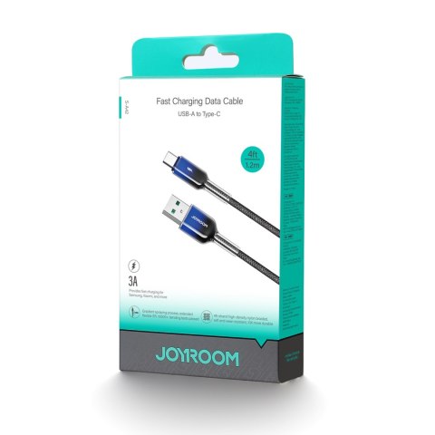 Kabel przewód Crystal-Clear Series 3A USB-A - USB-C 1.2m - czarny Kabel przewód Crystal-Clear Series 3A USB-A - USB-C 1.2m - czarny