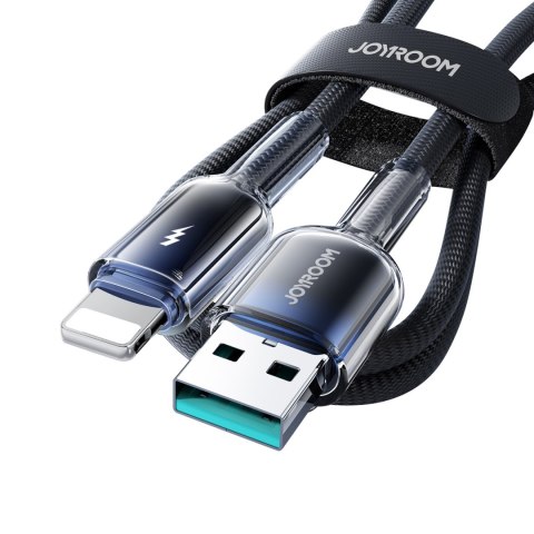 Kabel przewód Crystal-Clear Series 3A USB-A - iPhone Lightning 1.2m - czarny Kabel przewód Crystal-Clear Series 3A USB-A - iPhone Lightning 1.2m - czarny