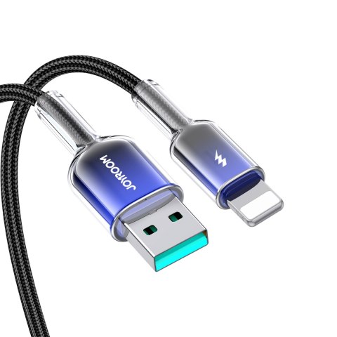 Kabel przewód Crystal-Clear Series 3A USB-A - iPhone Lightning 1.2m - czarny Kabel przewód Crystal-Clear Series 3A USB-A - iPhone Lightning 1.2m - czarny