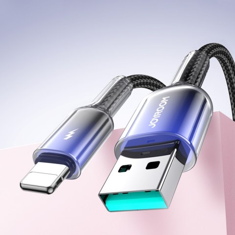 Kabel przewód Crystal-Clear Series 3A USB-A - iPhone Lightning 1.2m - czarny Kabel przewód Crystal-Clear Series 3A USB-A - iPhone Lightning 1.2m - czarny