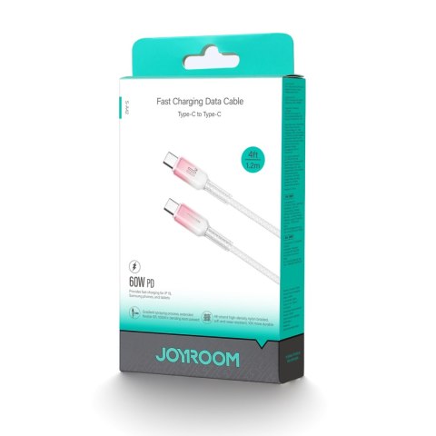 Kabel przewód Crystal-Clear Series 60W USB-C - USB-C 1.2m - biały Kabel przewód Crystal-Clear Series 60W USB-C - USB-C 1.2m - biały