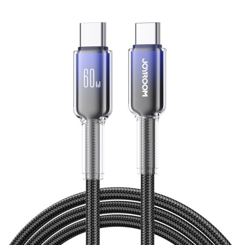 Kabel przewód Crystal-Clear Series 60W USB-C - USB-C 1.2m - czarny Kabel przewód Crystal-Clear Series 60W USB-C - USB-C 1.2m - czarny