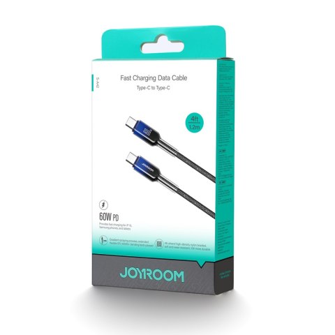 Kabel przewód Crystal-Clear Series 60W USB-C - USB-C 1.2m - czarny Kabel przewód Crystal-Clear Series 60W USB-C - USB-C 1.2m - czarny