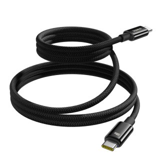 Kabel przewód Tungsten Gold z organizerem magnetycznym USB-C 100W 1m - czarny