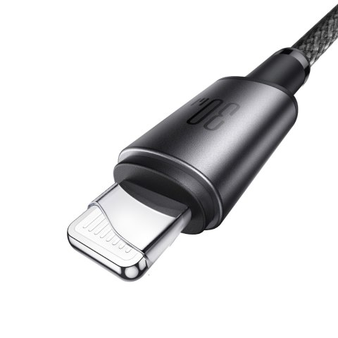 Kabel przewód USB-C - iPhone Lightning z organizerem uchwytem magnetycznym 1.2m - szary Kabel przewód USB-C - iPhone Lightning z organizerem uchwytem magnetycznym 1.2m - szary