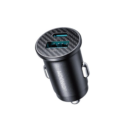 Ładowarka samochodowa Mini 15W USB-A USB-C - czarna