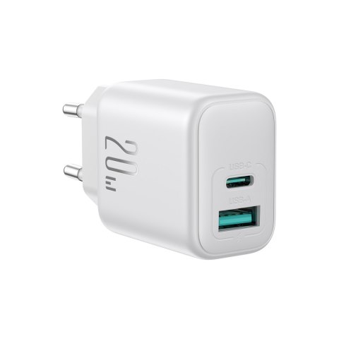 Ładowarka sieciowa USB-C USB-A 20W PD QC 3.0 - biała Ładowarka sieciowa USB-C USB-A 20W PD QC 3.0 - biała