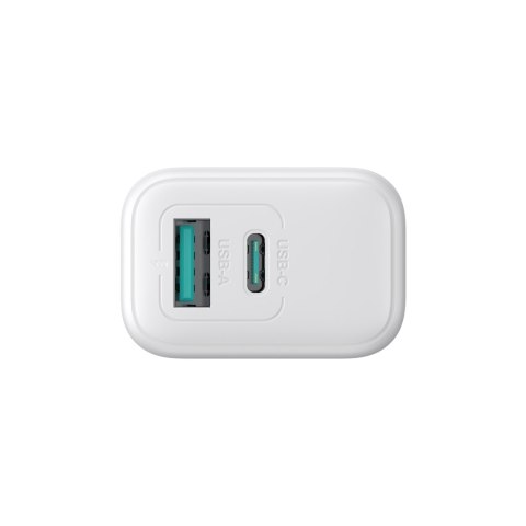 Ładowarka sieciowa USB-C USB-A 20W PD QC 3.0 - biała Ładowarka sieciowa USB-C USB-A 20W PD QC 3.0 - biała
