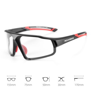 Okulary rowerowe fotochromowe UV400 z etui SP216BK - czarno-czerwone