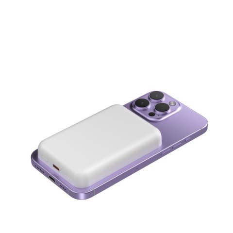 Powerbank magnetyczny 10000 mAh z kablem USB-C 25 cm - biały Powerbank magnetyczny 10000 mAh z kablem USB-C 25 cm - biały