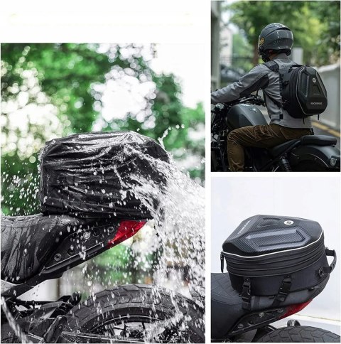 Torba motocyklowa plecak na kask mocowana na bak lub siedzeniu 35l - czarna