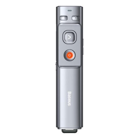 Wskaźnik laserowy z pilotem do prezentacji do 100m WiFi 2.4GHz USB-A/C - szary