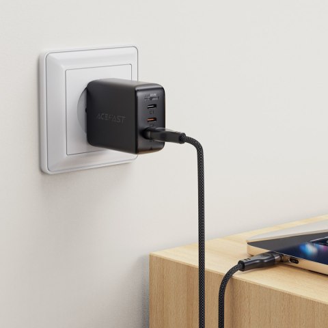 Kabel przewód USB-A - USB-C 3A z magnetycznym organizerem 1.2m - czarny