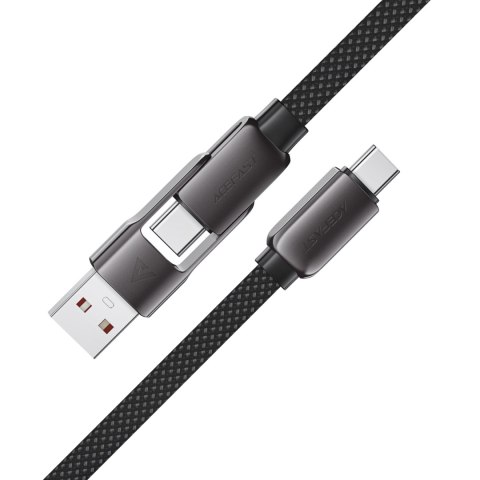 Kabel przewód USB-C - USB-A / USB-C 480Mb/s 3A 0.2m - czarny