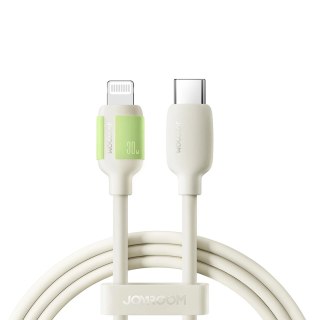 Kabel przewód USB-C - iPhone Lightning z fluorescencyjną końcówką 2m 30W - beżowy