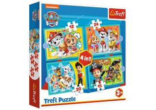 Puzzle - 4w1 (12, 15, 20, 24) - Wesoła ekipa Psiego Patrolu - Viacom PAW Patrol - 34346