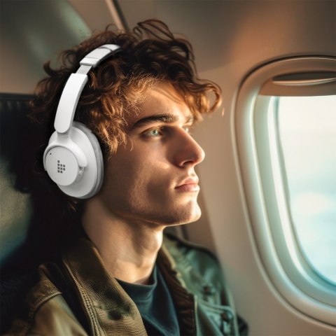 Słuchawki bezprzewodowe Sounfii Q20 ANC nauszne Bluetooth 5.3 - białe