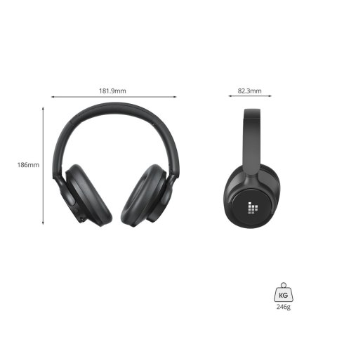 Słuchawki bezprzewodowe Sounfii Q20 ANC nauszne Bluetooth 5.3 - czarne