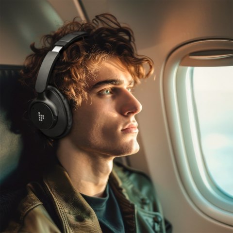 Słuchawki bezprzewodowe Sounfii Q20 ANC nauszne Bluetooth 5.3 - czarne