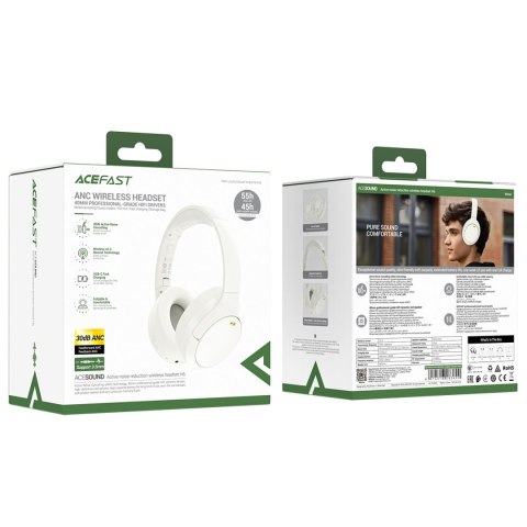 Słuchawki nauszne H6 ANC bezprzewodowe Bluetooth 5.3 IPX4 - białe Słuchawki nauszne H6 ANC bezprzewodowe Bluetooth 5.3 IPX4 - białe