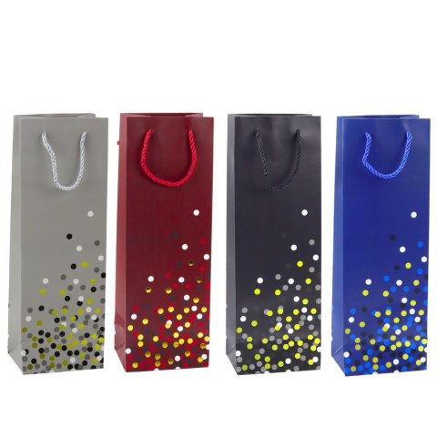 Torba Prezentowa Na Butelkę Wino W Kropki 36 x 12 x 9cm Torba Prezentowa Na Butelkę Wino W Kropki 36 x 12 x 9cm