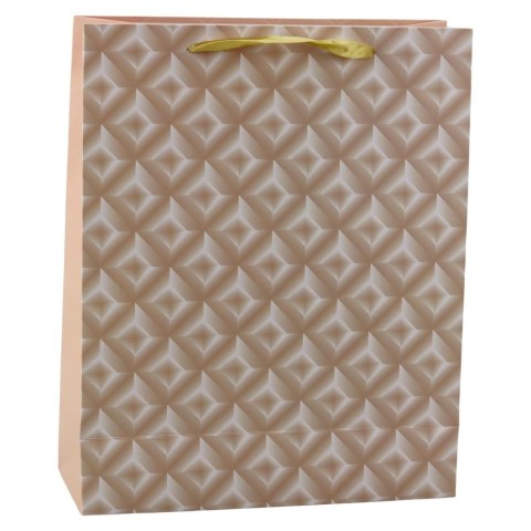 Torba Prezentowa Z Tłoczeniem Jasno Beżowa 32 x 26 x 10cm Torba Prezentowa Z Tłoczeniem Jasno Beżowa 32 x 26 x 10cm