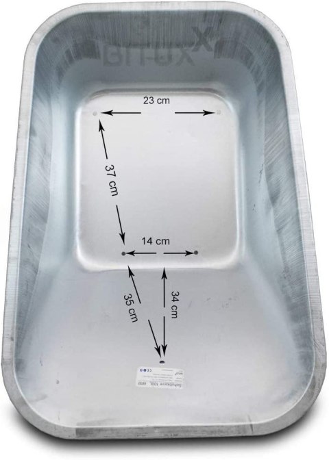 Misa do taczki ocynkowana 100l 250kg stalowa 0.5mm wymienna część Misa do taczki ocynkowana 100l 250kg stalowa 0.5mm wymienna część