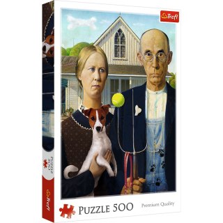 Puzzle - 500 - American Gothic: Psia Edycja Trefl 37526