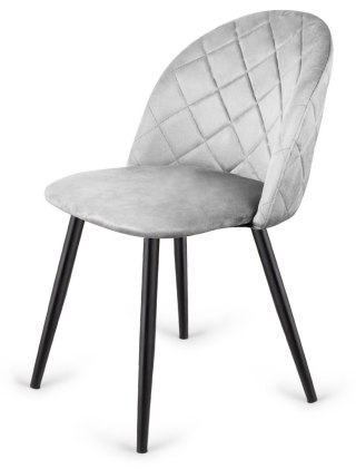 Krzesło tapicerowane GLORIA DIAMOND GREY VELVET OUTLET