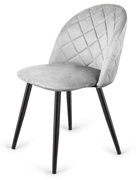 Krzesło tapicerowane GLORIA DIAMOND GREY VELVET OUTLET