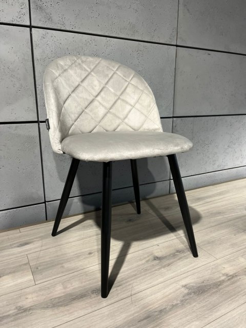 Krzesło tapicerowane GLORIA DIAMOND GREY VELVET OUTLET