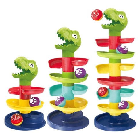 Wieża Zjeżdżalnia Dla Kulek Piłek Głowa Sorter Dinozaur Zielony Wieża Zjeżdżalnia Dla Kulek Piłek Głowa Sorter Dinozaur Zielony